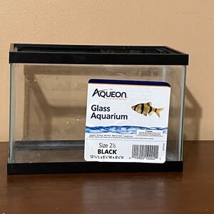 Black Glass Aquarium With Fish Net
